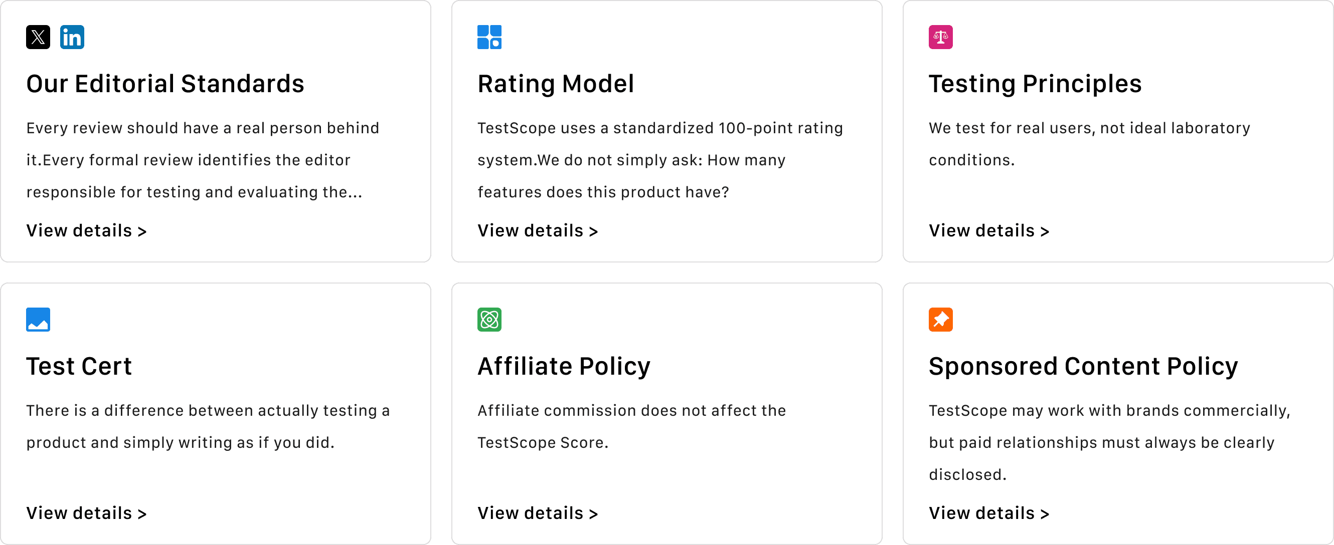 Our editorial standards, rating model, testing principles, certification, affiliate policy, and sponsored content policy